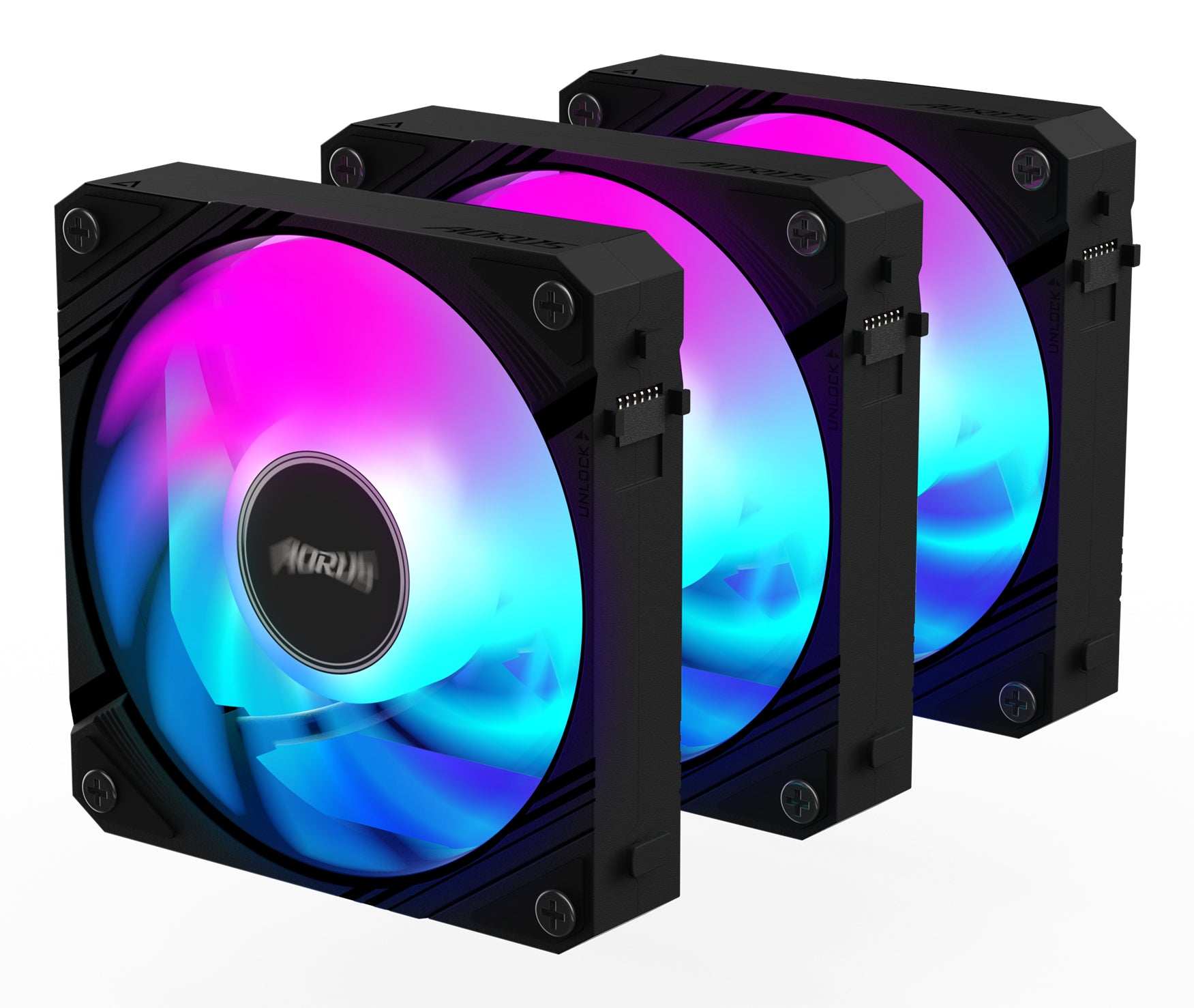 GIGABYTE AORUS EZ CHAIN FAN 120 (3-Pack) Carte-mère Ventilateur 12 cm Noir 3 pièce(s)