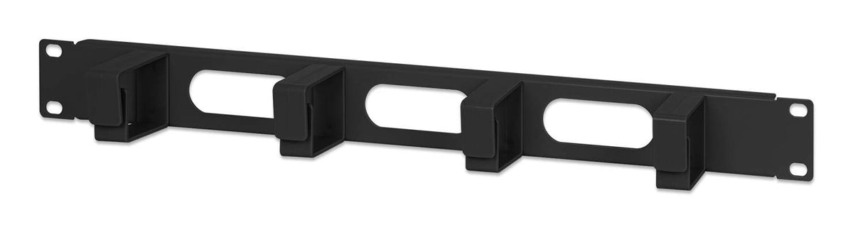 Intellinet Panneau de gestion des câbles 19", 1U, 4 anneaux plastiques courts, noir