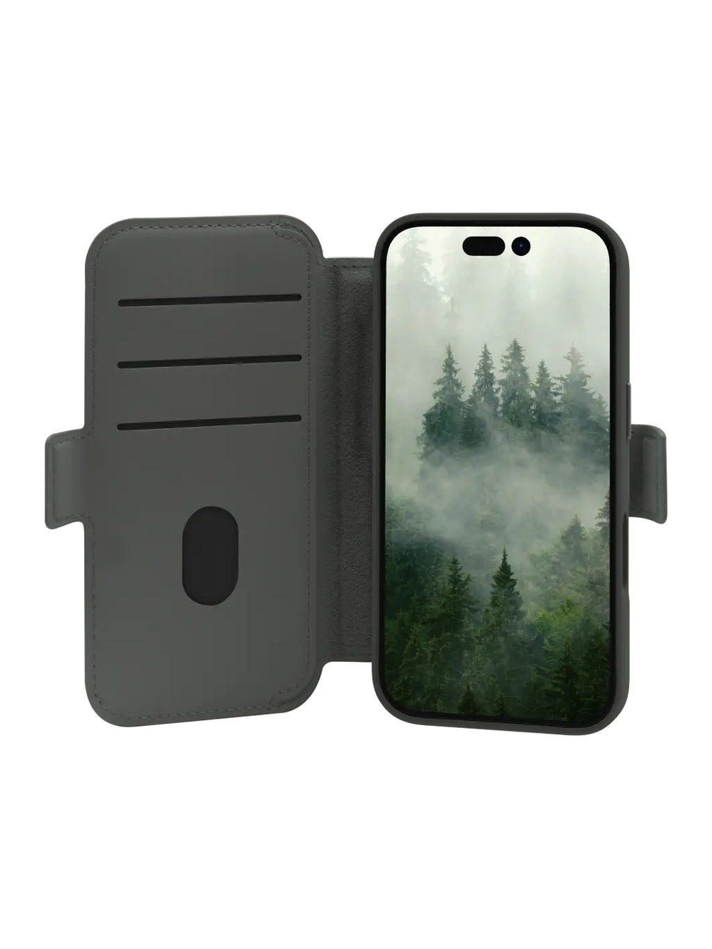 Coque de Protection Folio Porte Carte pour iPhone 16 6.1", Gris