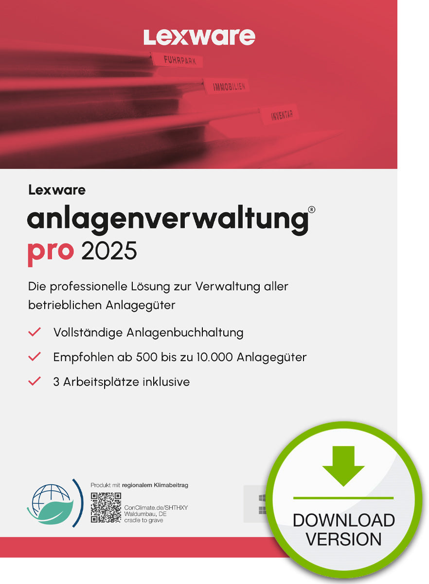 Lexware anlagenverwaltung pro 2025 "unbegrenzte Laufzeit" Download Comptabilité 1 année(s)