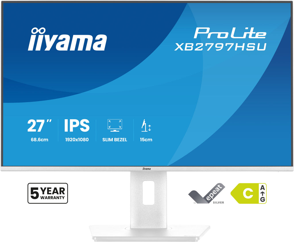 iiyama ProLite XB2797HSU-W1 écran plat de PC 68,6 cm (27") 1920 x 1080 pixels Full HD LED Blanc