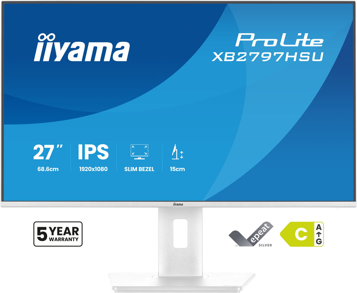 iiyama ProLite XB2797HSU-W1 écran plat de PC 68,6 cm (27") 1920 x 1080 pixels Full HD LED Blanc