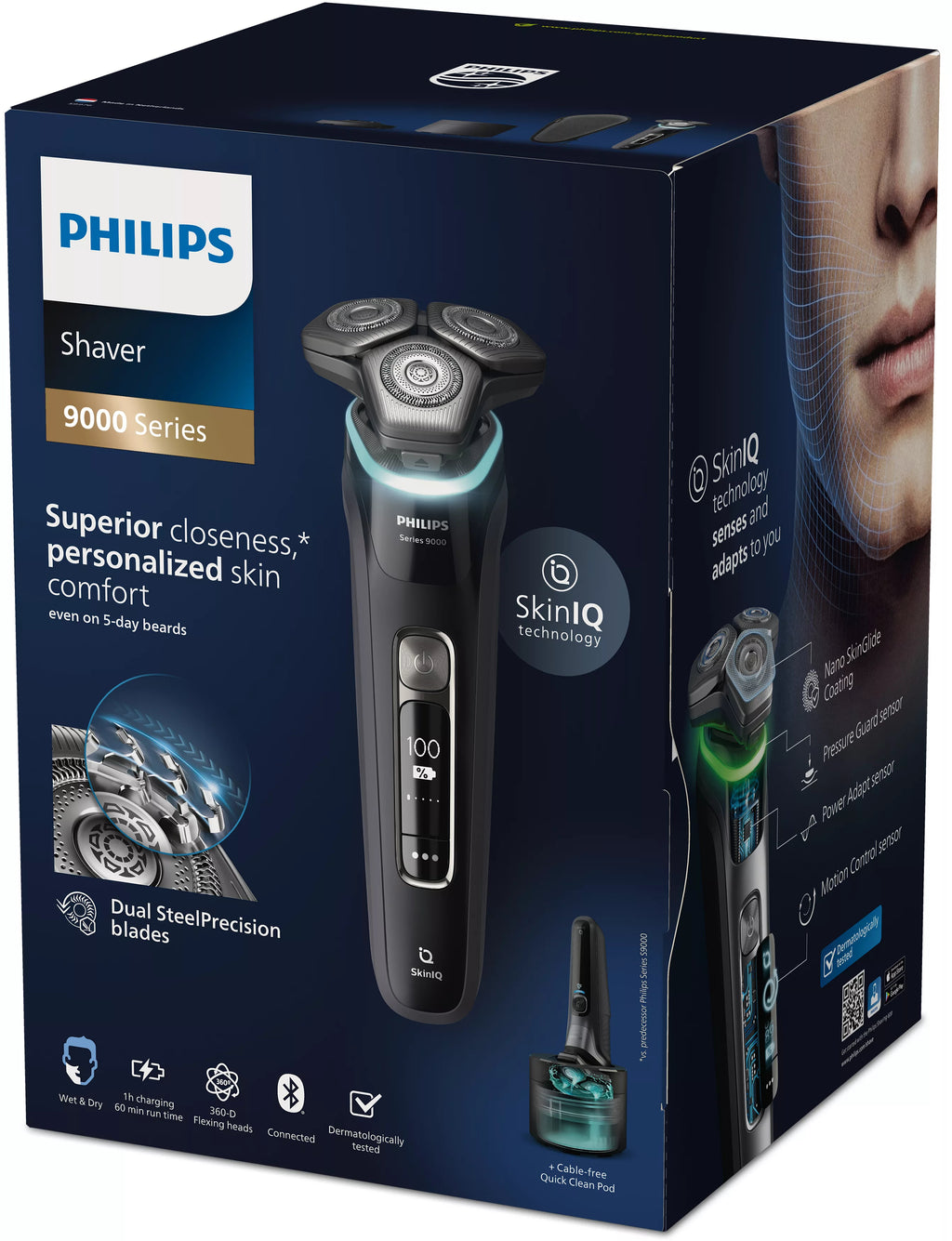 Philips SHAVER Series 9000 S9976/55 Rasoir électrique 100 % étanche avec SkinIQ