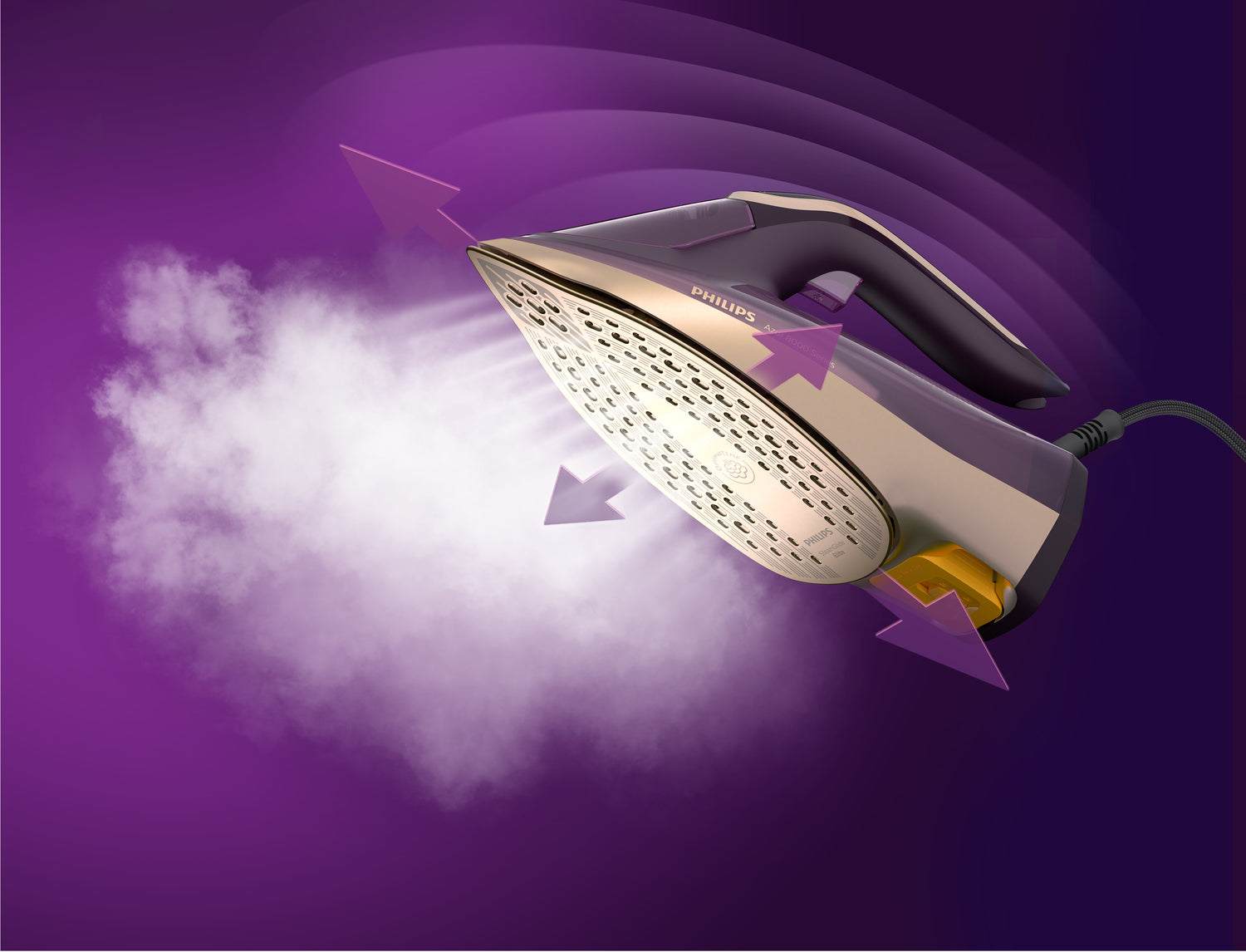 Philips DST8040/30 fer à repasser Fer à vapeur Semelle SteamGlide Elite 3000 W Violet