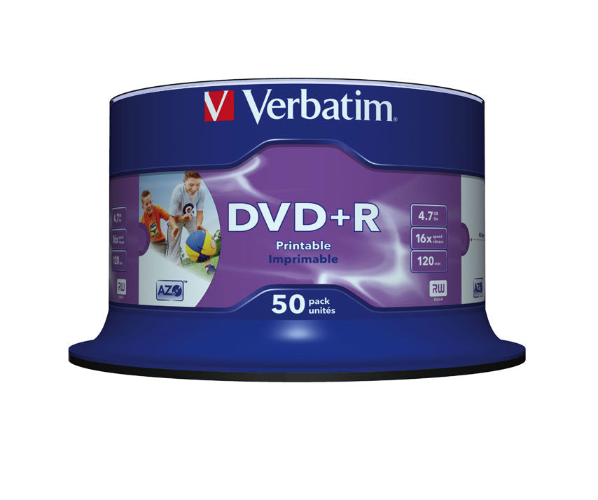 Verbatim DVD+R Wide Inkjet Printable No ID Brand 4,7 Go 50 pièce(s)