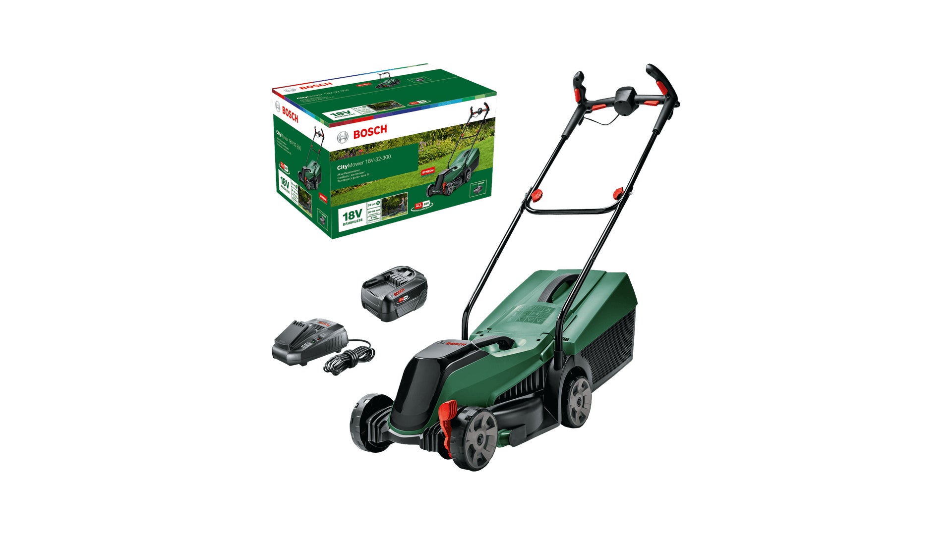 Bosch Bosch CityMower Tondeuse à gazon poussée Batterie Noir, Vert