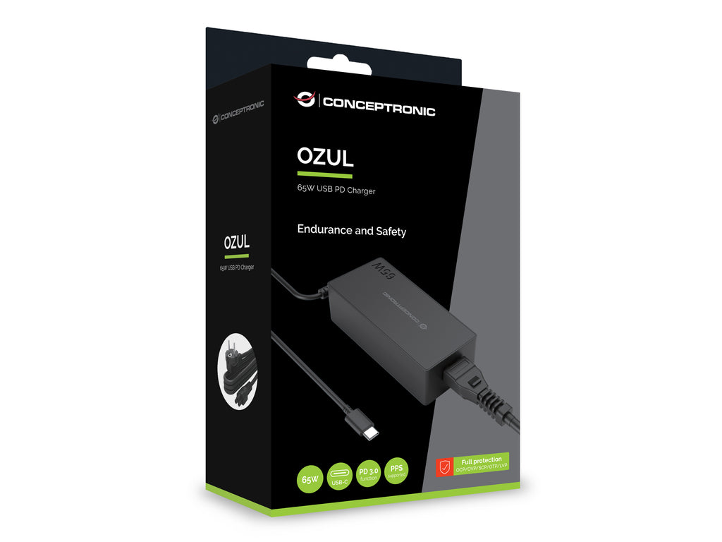 Conceptronic OZUL09BE adaptateur de puissance & onduleur Intérieure 65 W Noir