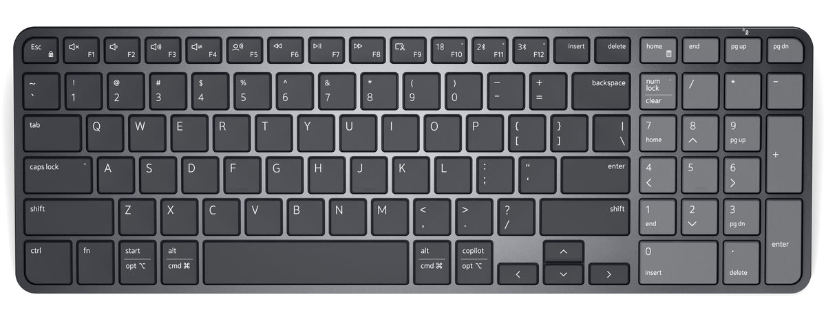DELL Pro 7 KB746 clavier Universel RF sans fil + Bluetooth QWERTY Nordique Graphite