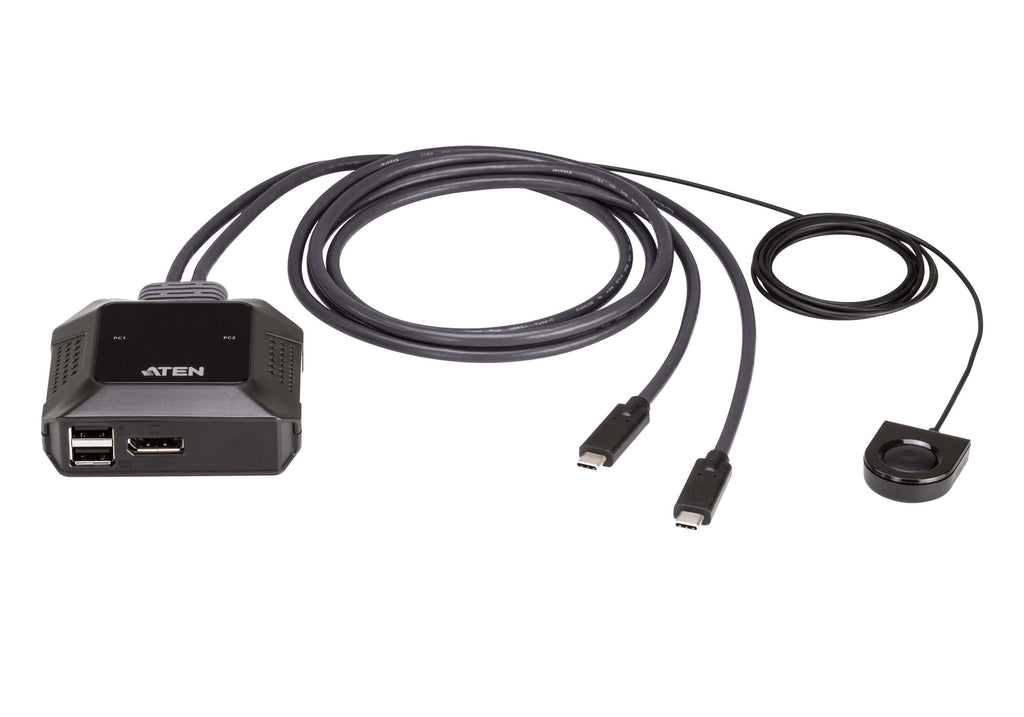 ATEN Commutateur KVM DisplayPort 4K 2 ports USB-C US3312 avec sélecteur à distance
