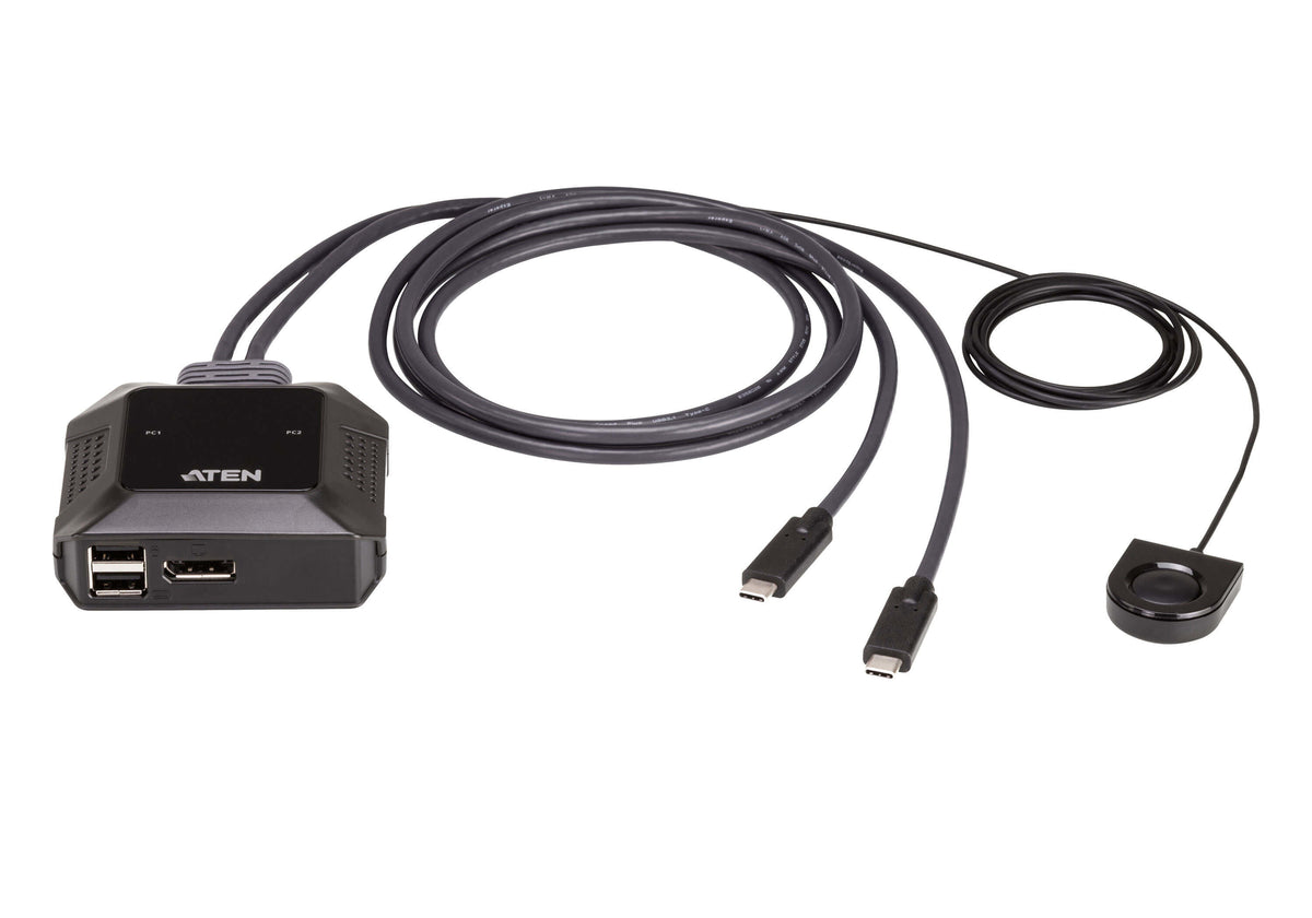 ATEN Commutateur KVM DisplayPort 4K 2 ports USB-C US3312 avec sélecteur à distance