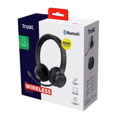 Trust Ayda Casque Bluetooth et Filaire, Arceau, Appels et Musique, USB Type-C, Noir
