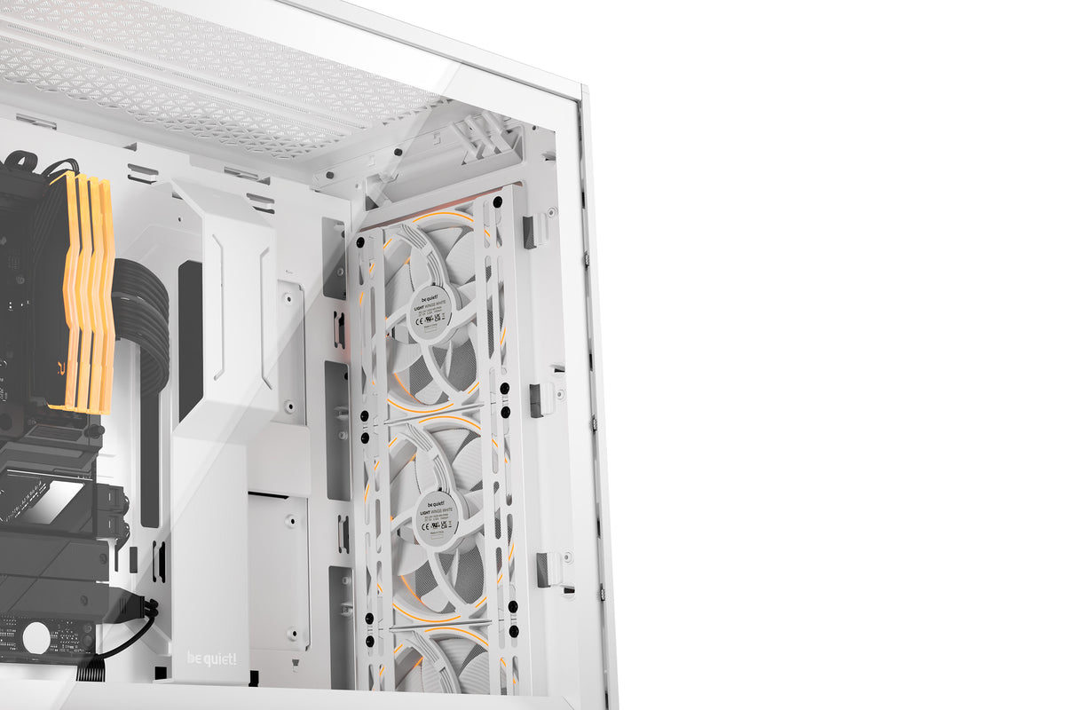 be quiet! Shadow Base 800 Blanc | Boîtier PC ARGB vitré, Mini ITX / Micro ATX / ATX / E-ATX, 4 ventilateurs Light Wings 