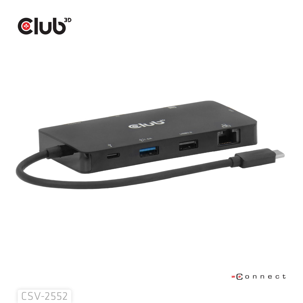 CLUB3D CSV-2552 Hub et Concentrateur USB Type-C 5000 Mbit/s, Noir