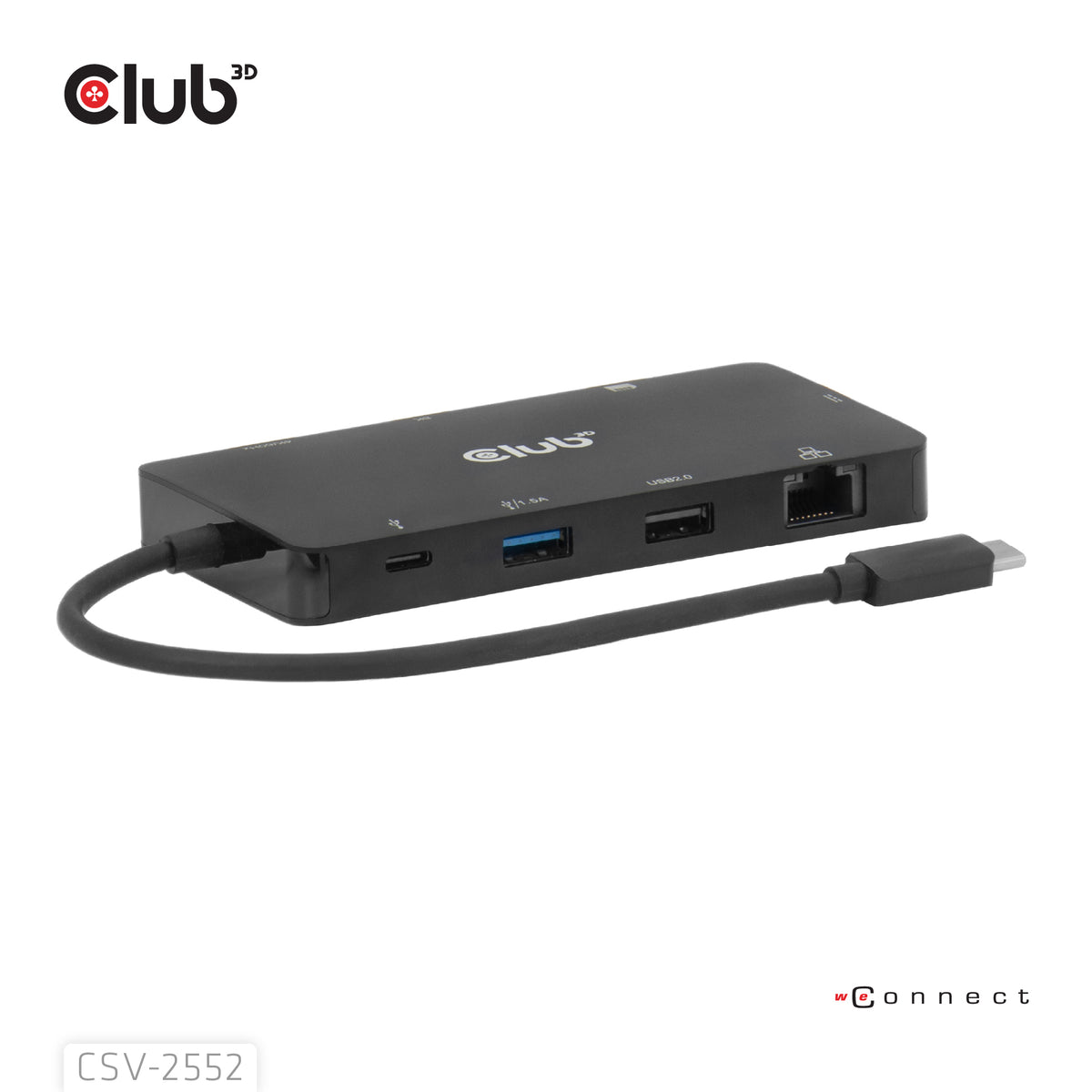 CLUB3D CSV-2552 Hub et Concentrateur USB Type-C 5000 Mbit/s, Noir