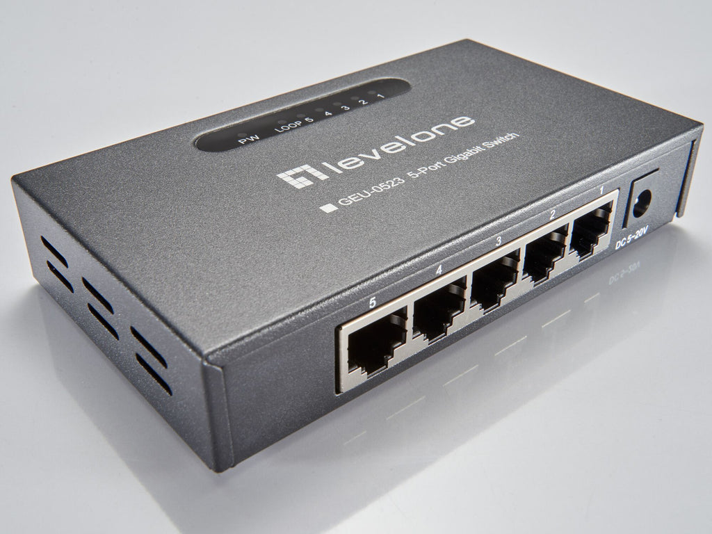LevelOne GEU-0523 Commutateur Réseau Non-géré Gigabit Ethernet 5 Ports, Noir