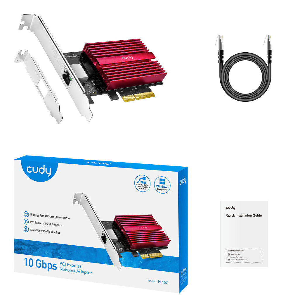 Cudy PE10G carte réseau Interne Ethernet 10000 Mbit/s