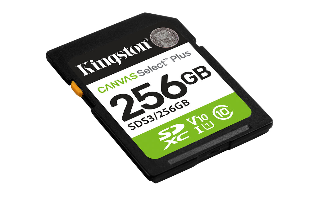 Kingston Technology 256 Go SDXC Canvas Select Plus Gen3 150 Mo/s C10 UHS-I U1 V10