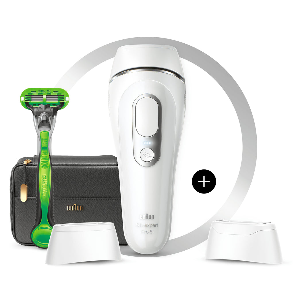 Braun Silk-expert Pro 5 PL5145 Épilateur à Lumière Pulsée, Argent et Blanc