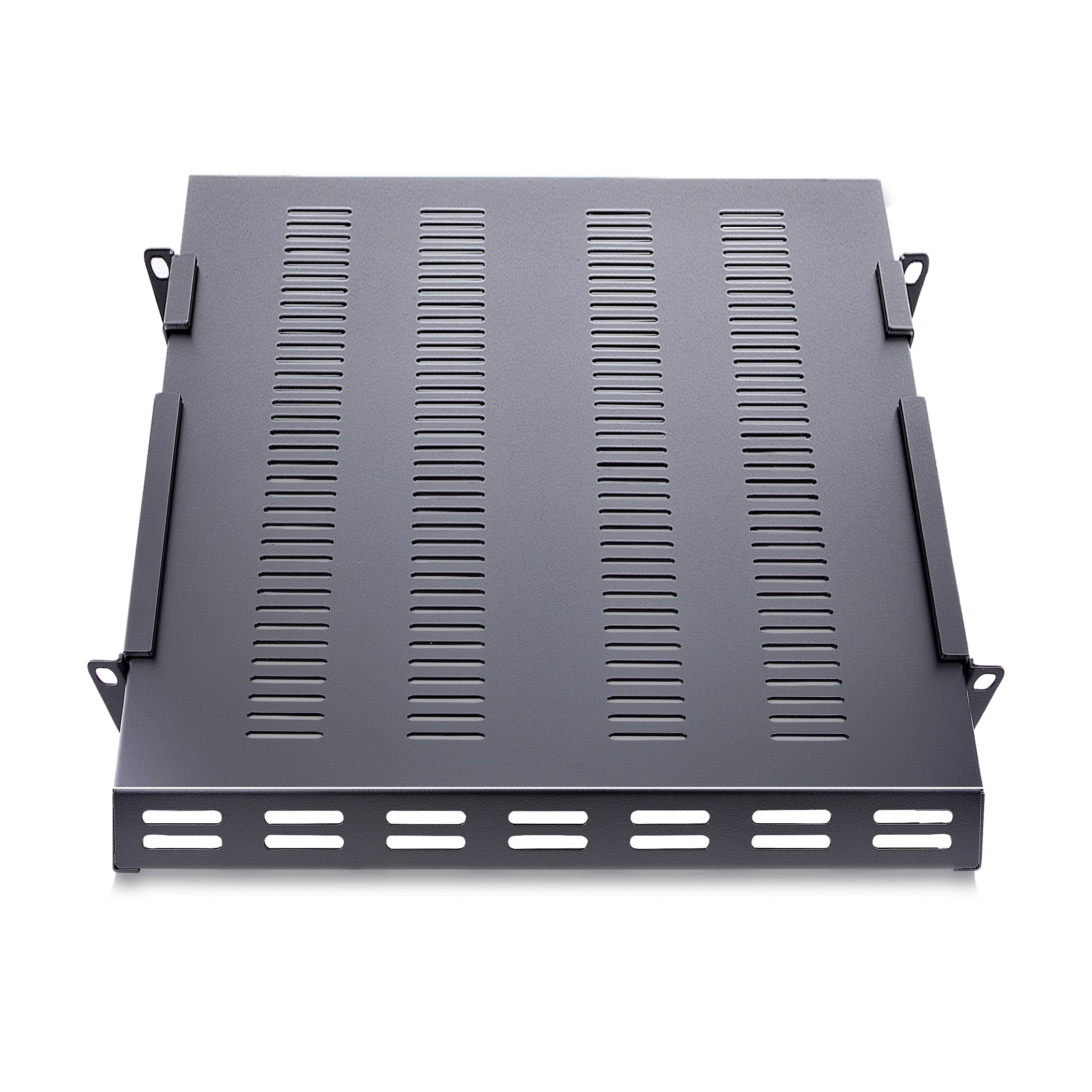 StarTech.com Étagère Réglable et Ventilée pour Montage en Rack de Serveur 1U - 150kg - Profondeur de Montage Réglable de 49,5 à 97,4cm Plateau Universel pour Rack d'Équipement AV/Réseau 19" - Profondeur 69,8cm