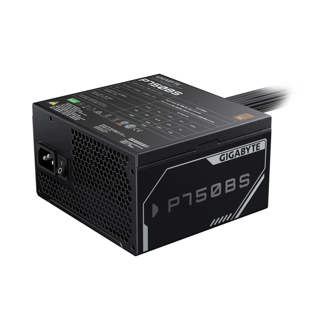 GIGABYTE P750BS Bloc d'Alimentation - PCI-E 6+2 Pin x 4, 80 PLUS Bronze, Ventilateur 120 mm, Compatible ATX, Prise EU