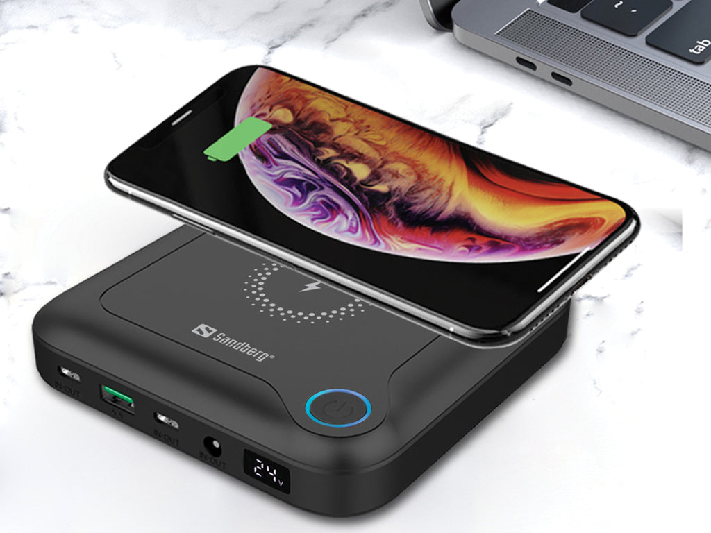Sandberg 421-46 banque d'alimentation électrique Lithium-Ion (Li-Ion) 25000 mAh Recharge sans fil Noir
