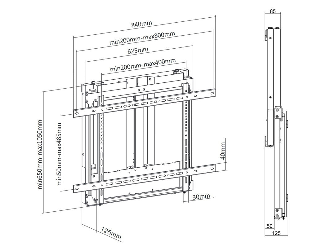 Multibrackets M Counterbalanced Wallmount Beslag Fladt panel 37-55