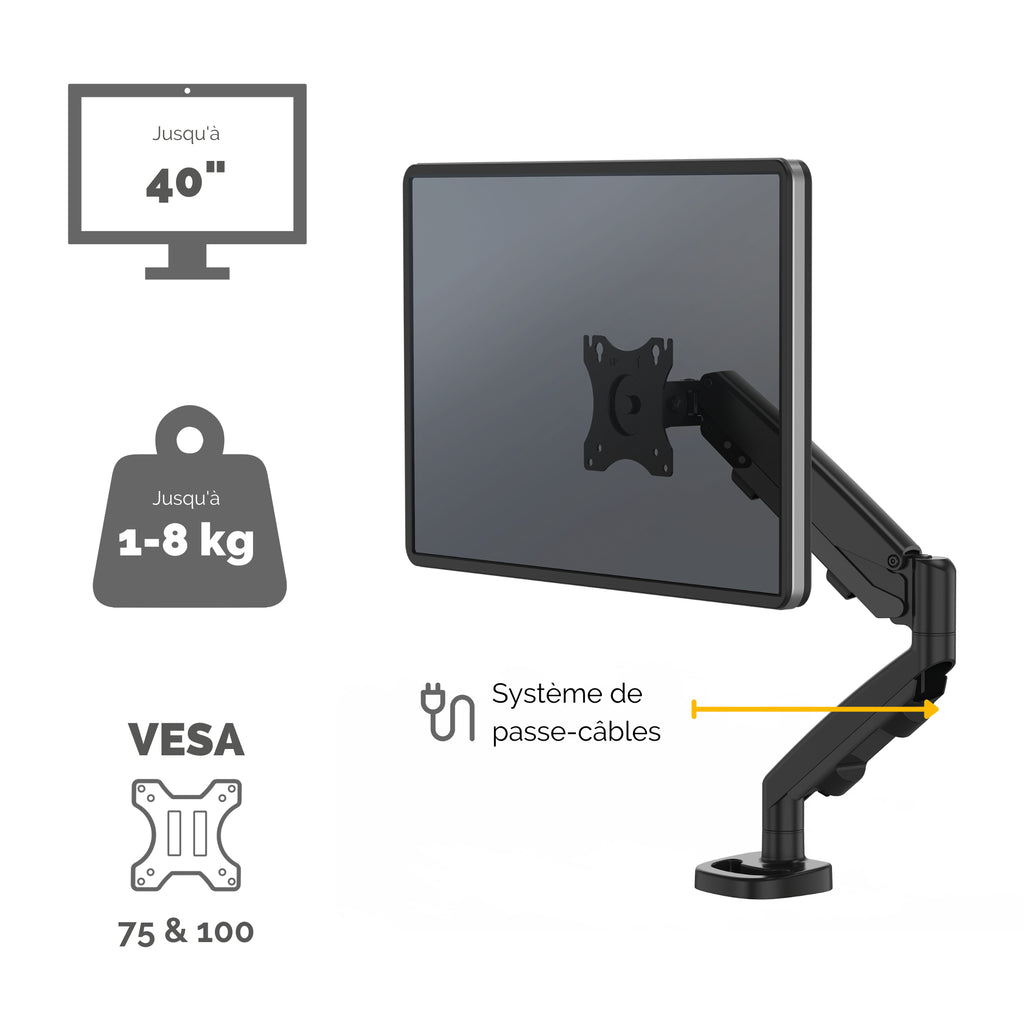 Fellowes Eppa 9683101 support d'écran plat pour bureau 101,6 cm (40") Noir - vue 6
