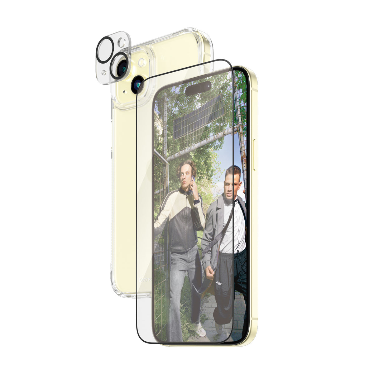 PanzerGlass Pack 3-en-1 Protection d'Écran Transparent pour iPhone 15 Plus