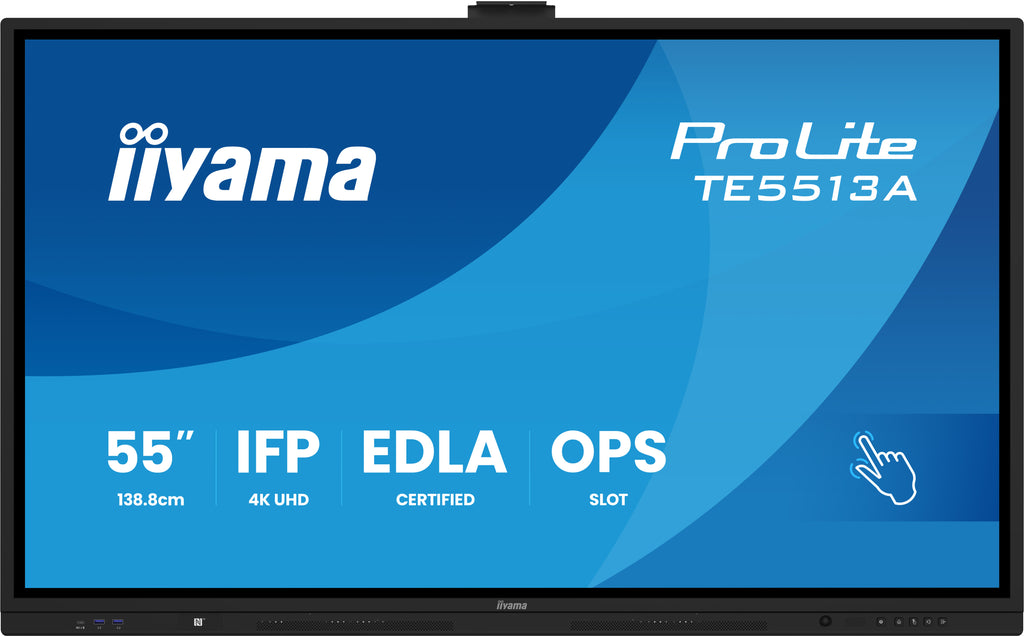 iiyama TE5513A-B2AG Écran d'affichage dynamique Écran plat interactif 138,7 cm (54.6") Wifi 500 cd/m² 4K Ultra HD Noir Écran tactile Intégré dans le processeur Android 24/7