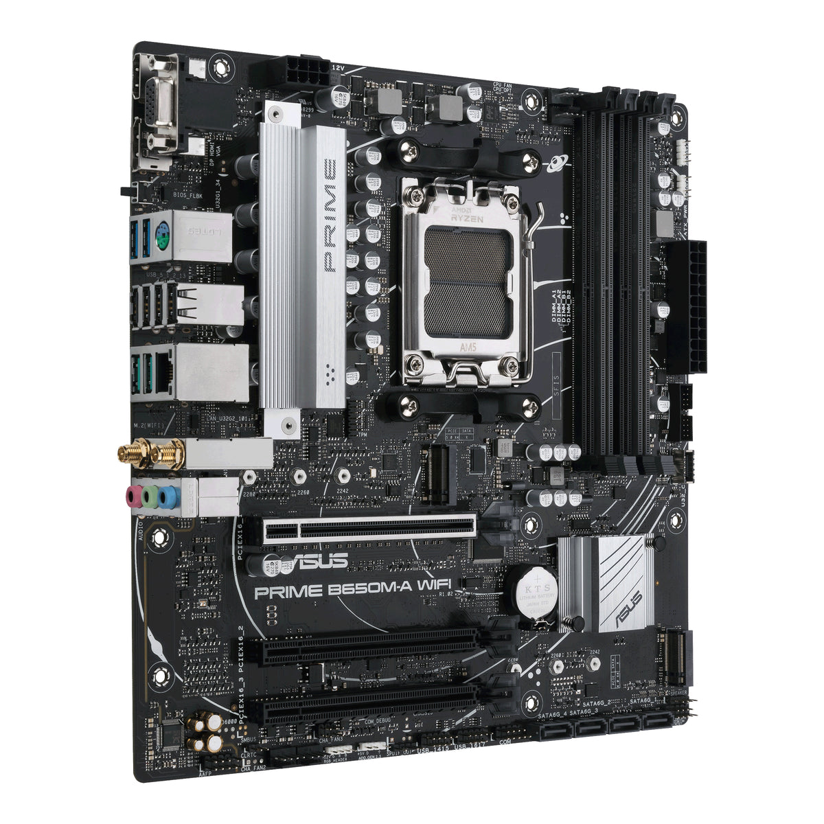 ASUS PRIME B650M-A WIFI AMD B650 Emplacement AM5 micro ATX - vue 2