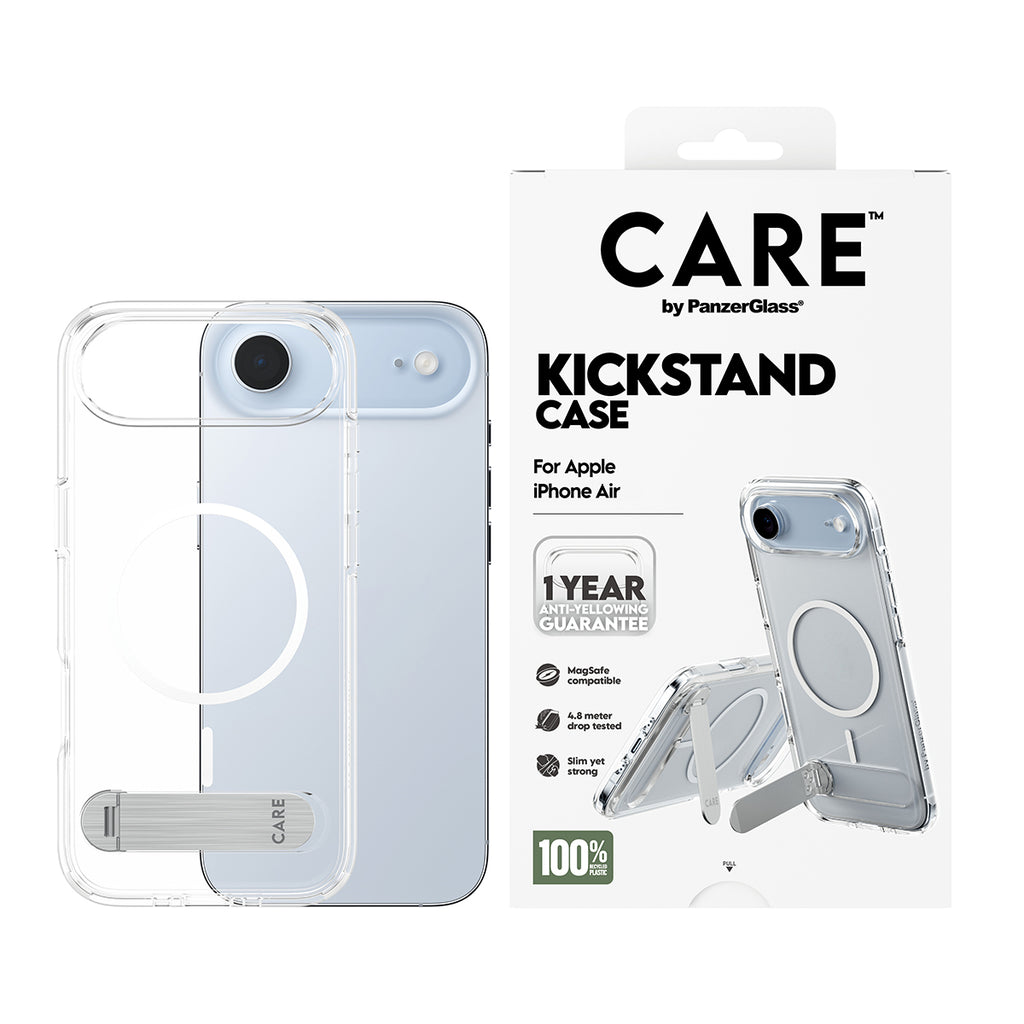 PanzerGlass CARE™ by ® Kickstand Case Transparent w. MagSafe iPhone Air coque de protection pour téléphones portables Housse