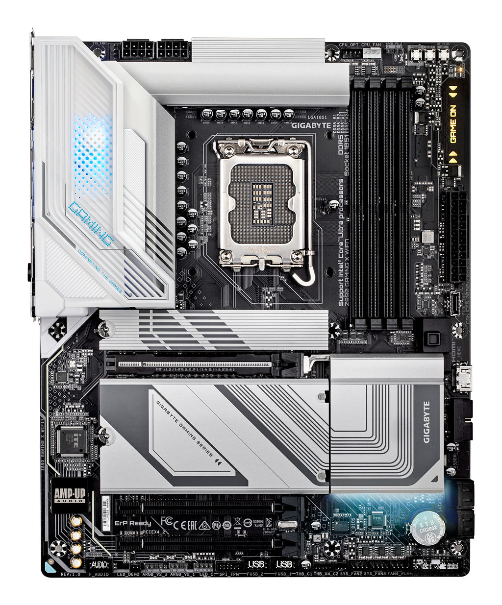 GIGABYTE Carte mère Z890 GAMING X WIFI7 - Prend en charge les processeurs Intel Core Ultra (Série 2), VRM à 16+1+2 phases, jusqu'à 8800MHz DDR5 (OC), 1xPCIe 5.0 + 3xPCIe 4.0, Wi-Fi 7, LAN 2.5GbE, USB 4