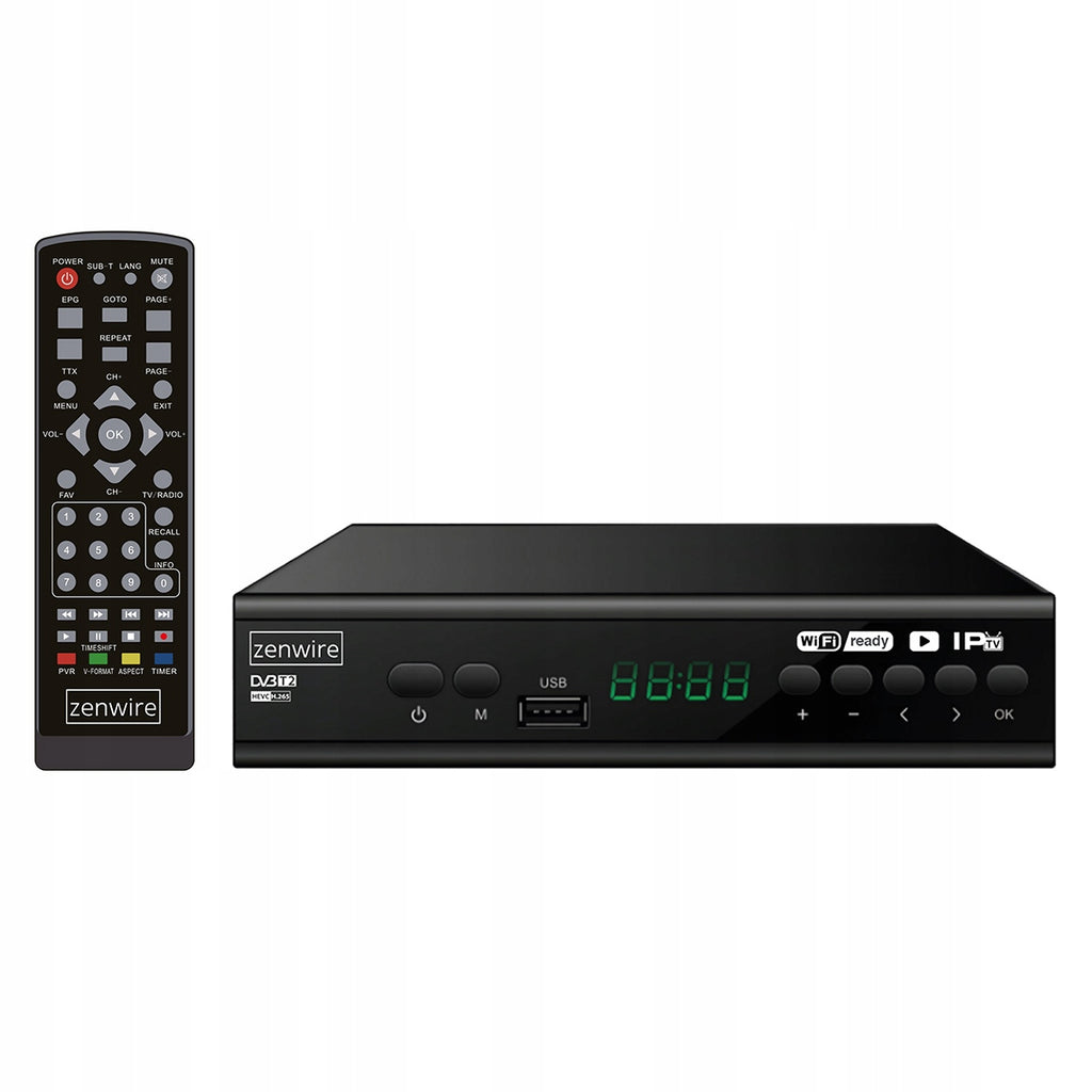Récepteur satellite DVB-T2 HEVC H.265 Full HD pour la télévision terrestre avec port USB, Zenwire DVB-T2 001