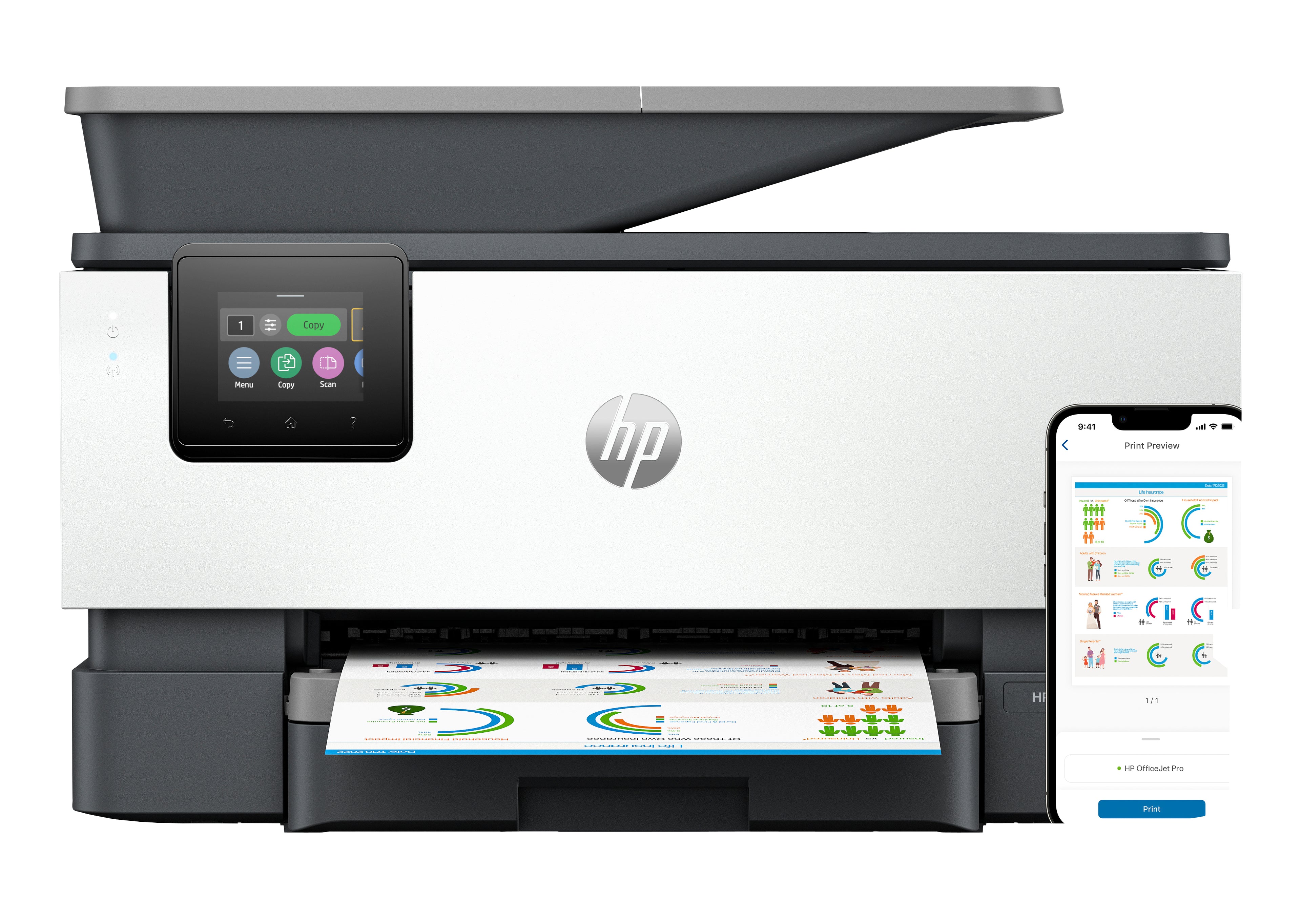 HP OfficeJet Pro 9122e Sans fil All-in-One Couleur Imprimante, Instant Ink; Impression recto-verso