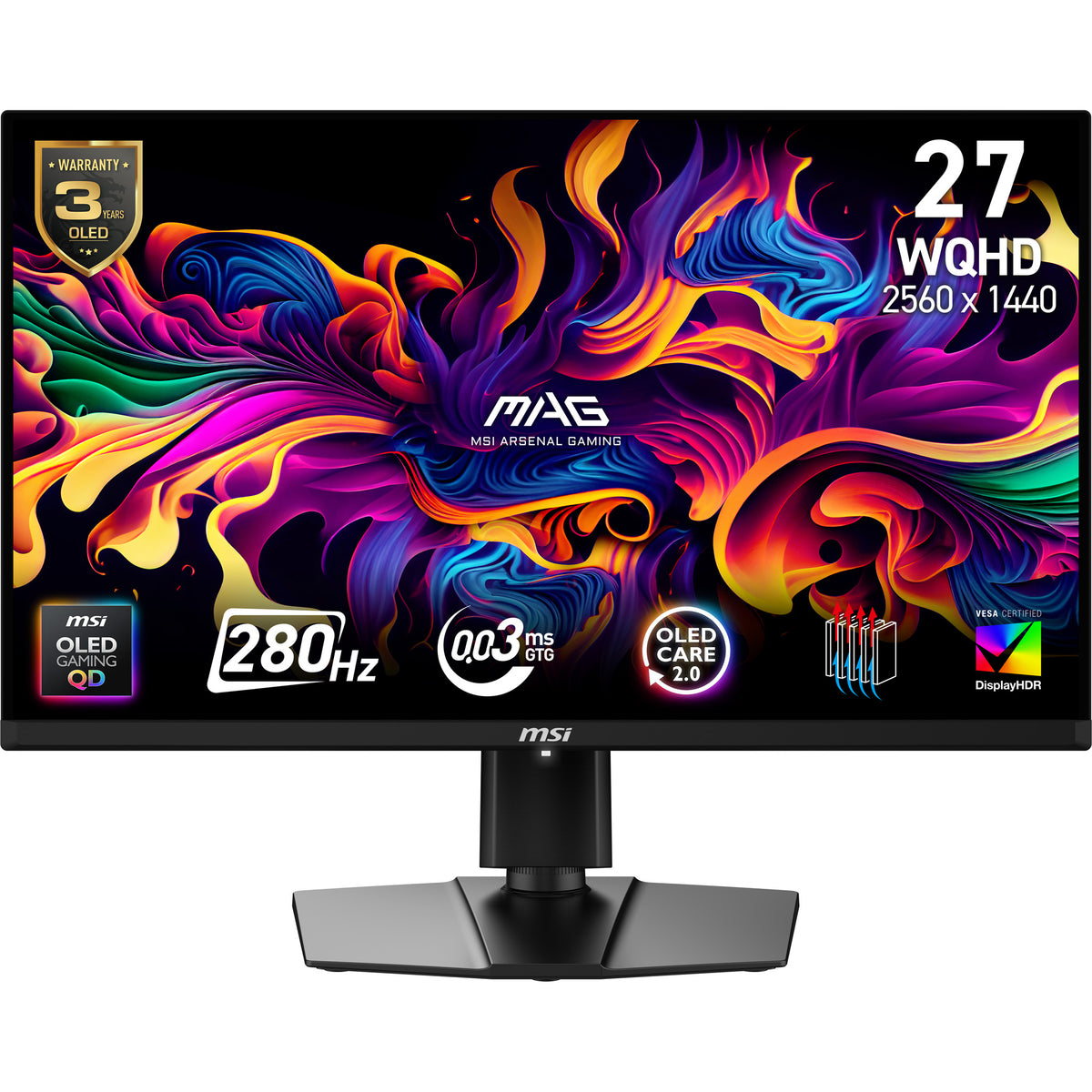 MSI MAG 271QP QD-OLED X28 Écran PC 26.5" WQHD 2560 x 1440 Noir