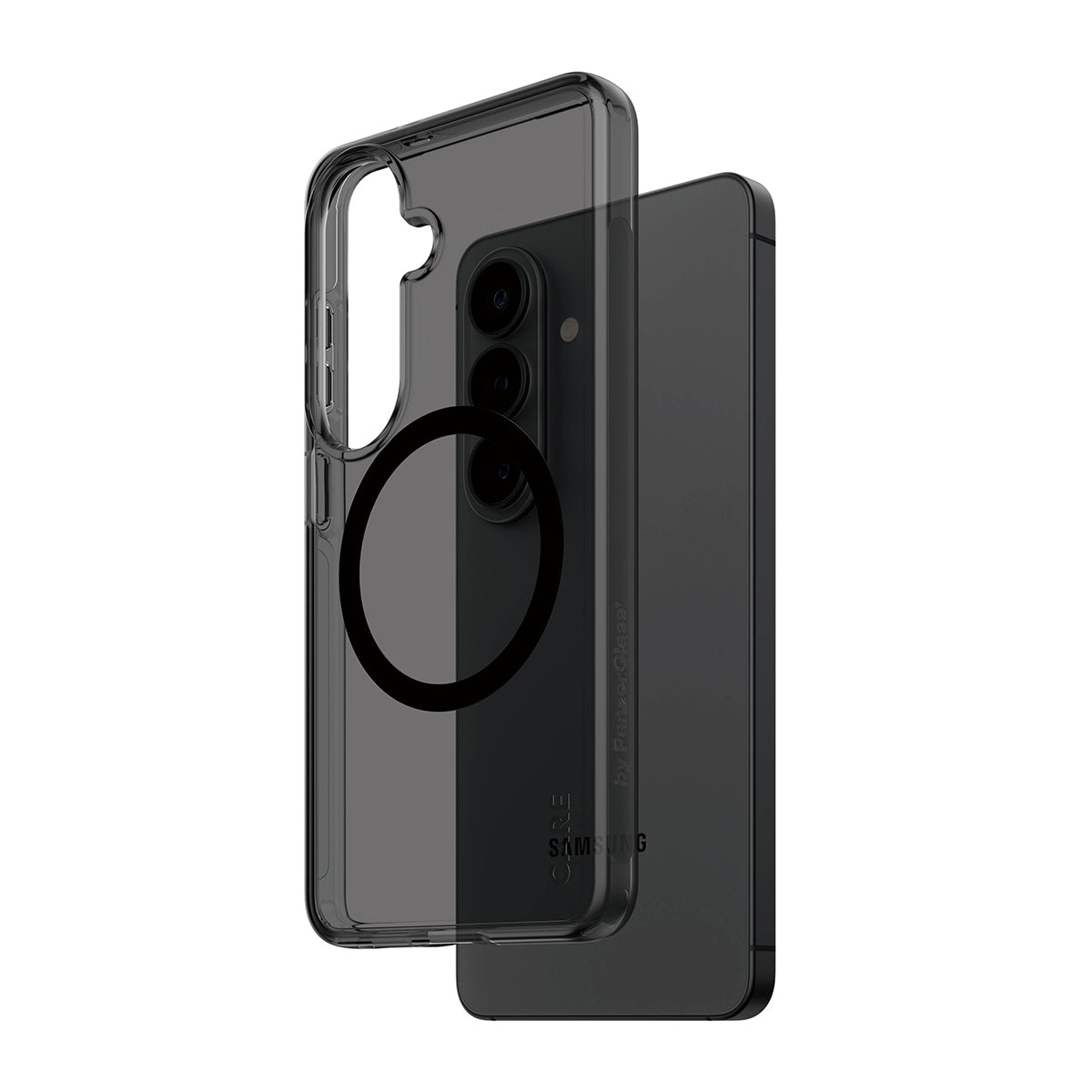 PanzerGlass CARE™ by ® Smokey Case w. Black Qi Samsung Galaxy S26 coque de protection pour téléphones portables Housse Noir