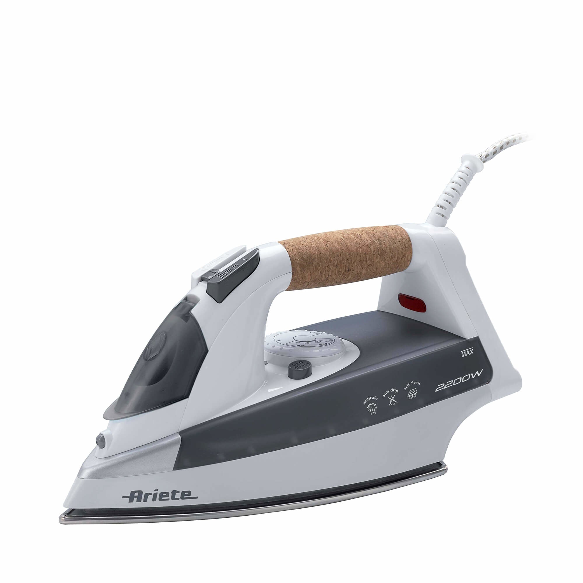 Ariete 6232/00 Fer à vapeur Semelle en acier inoxydable 2200 W Gris, Blanc