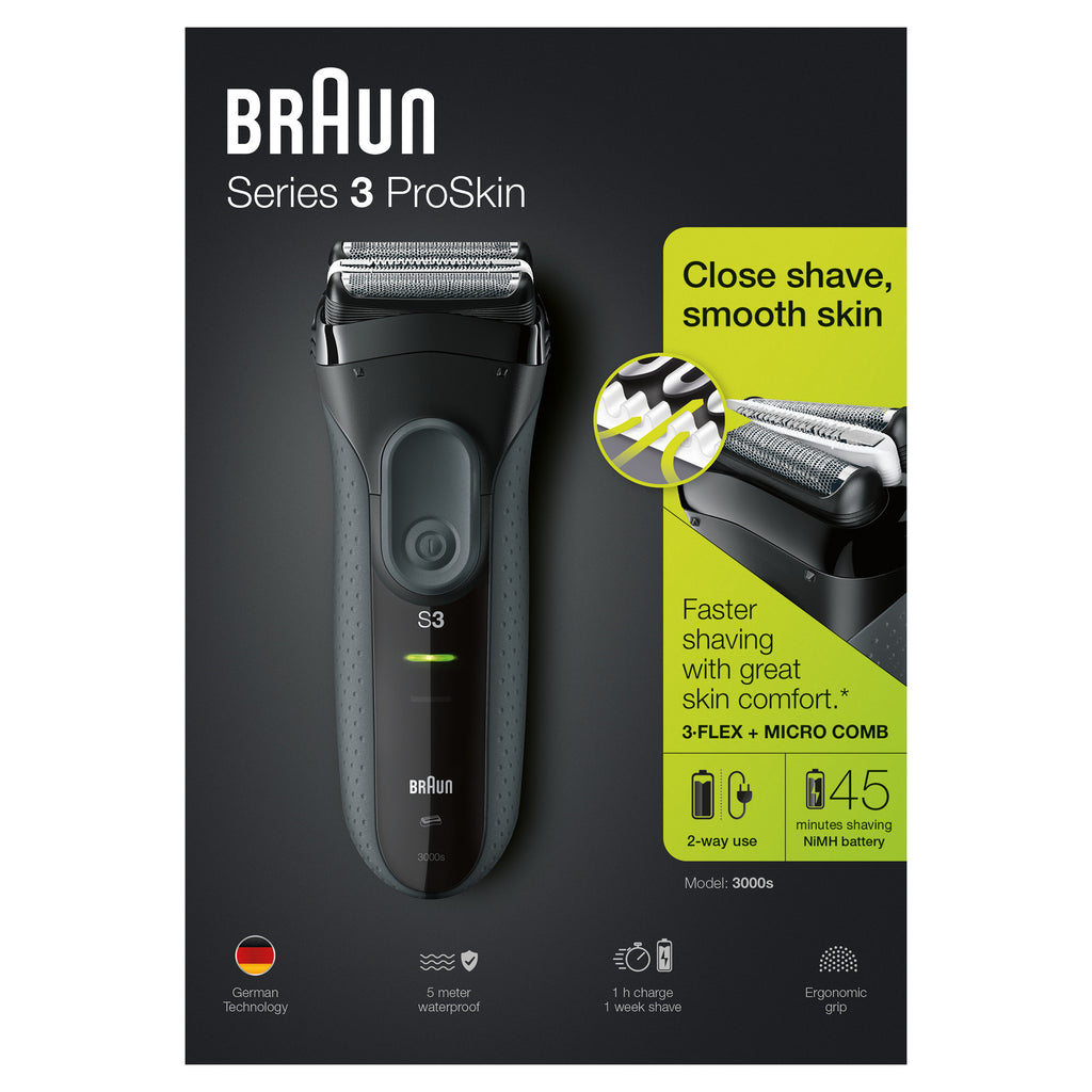 Braun Series 3 ProSkin 3000s Rasoir à grille Noir