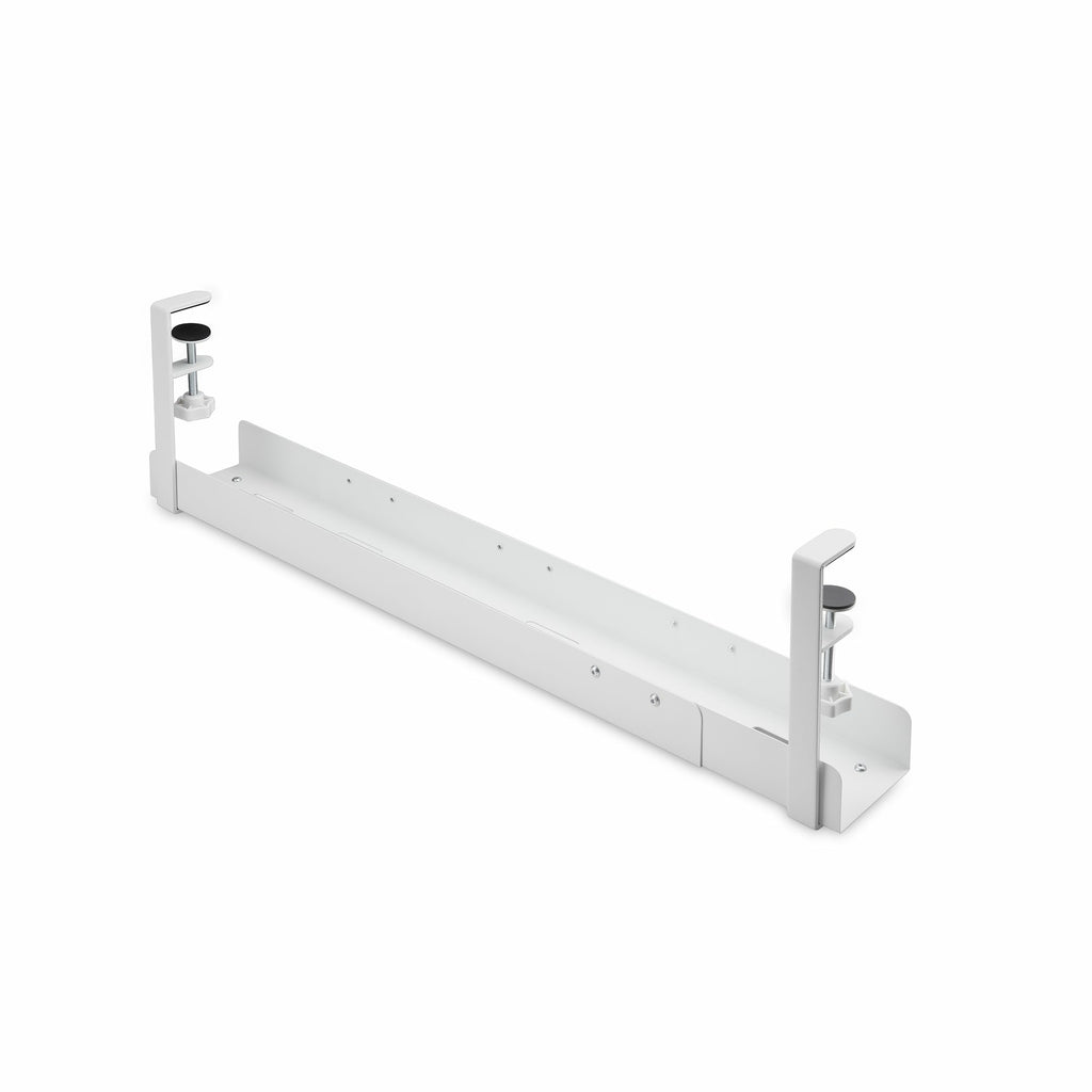 StarTech.com Goulotte Passe-Câble de Bureau Ajustable, Support Multiprise sans Perçage, Blanc