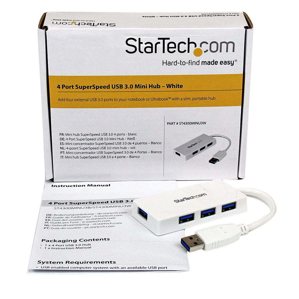 StarTech.com Hub USB 3.0 à 4 ports avec câble intégré - 5Gbps - Blanc - vue 6