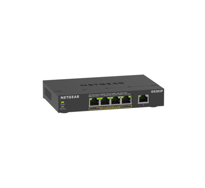 NETGEAR GS305Pv3 Switch Gigabit Ethernet Non-géré 5 Ports PoE, Noir