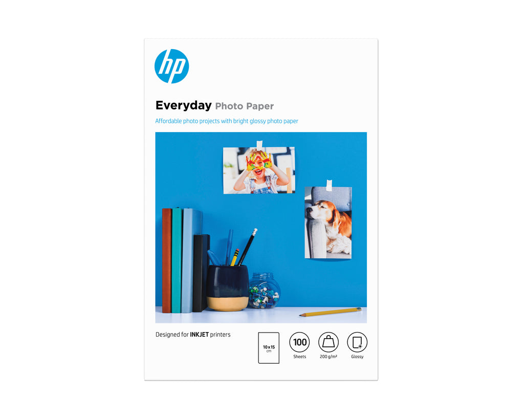 HP Papier photo Everyday, brillant, 200 g/m2, 10 x 15 cm (101 x 152 mm), 100 feuilles