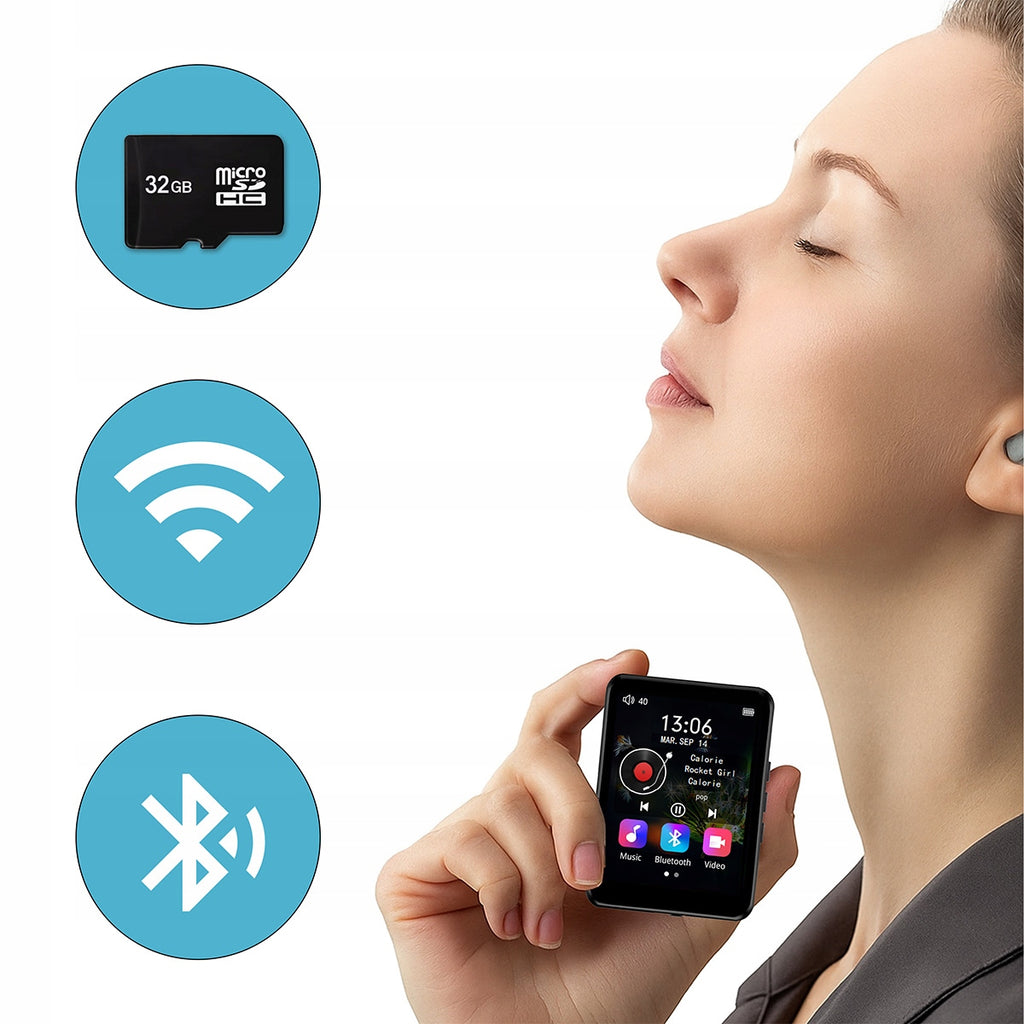 Lecteur portable MP3/MP4 avec Bluetooth, radio FM, dictaphone, carte SD et écouteurs - 36 Go - Zenwire P1