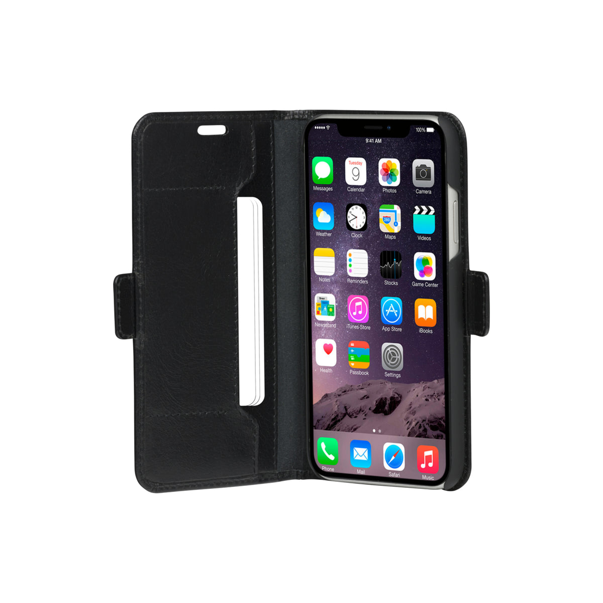 Coque de Protection CPH Slim pour Téléphones 6.1 pouces (15,5 cm), Étui Portefeuille Noir