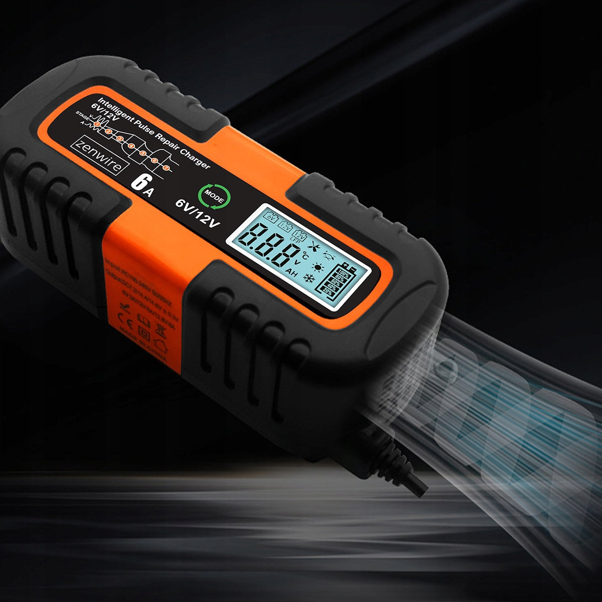 Chargeur-redresseur de batterie de voiture avec fonction de réparation AGM 6 V / 12 V Zenwire JMD-6S