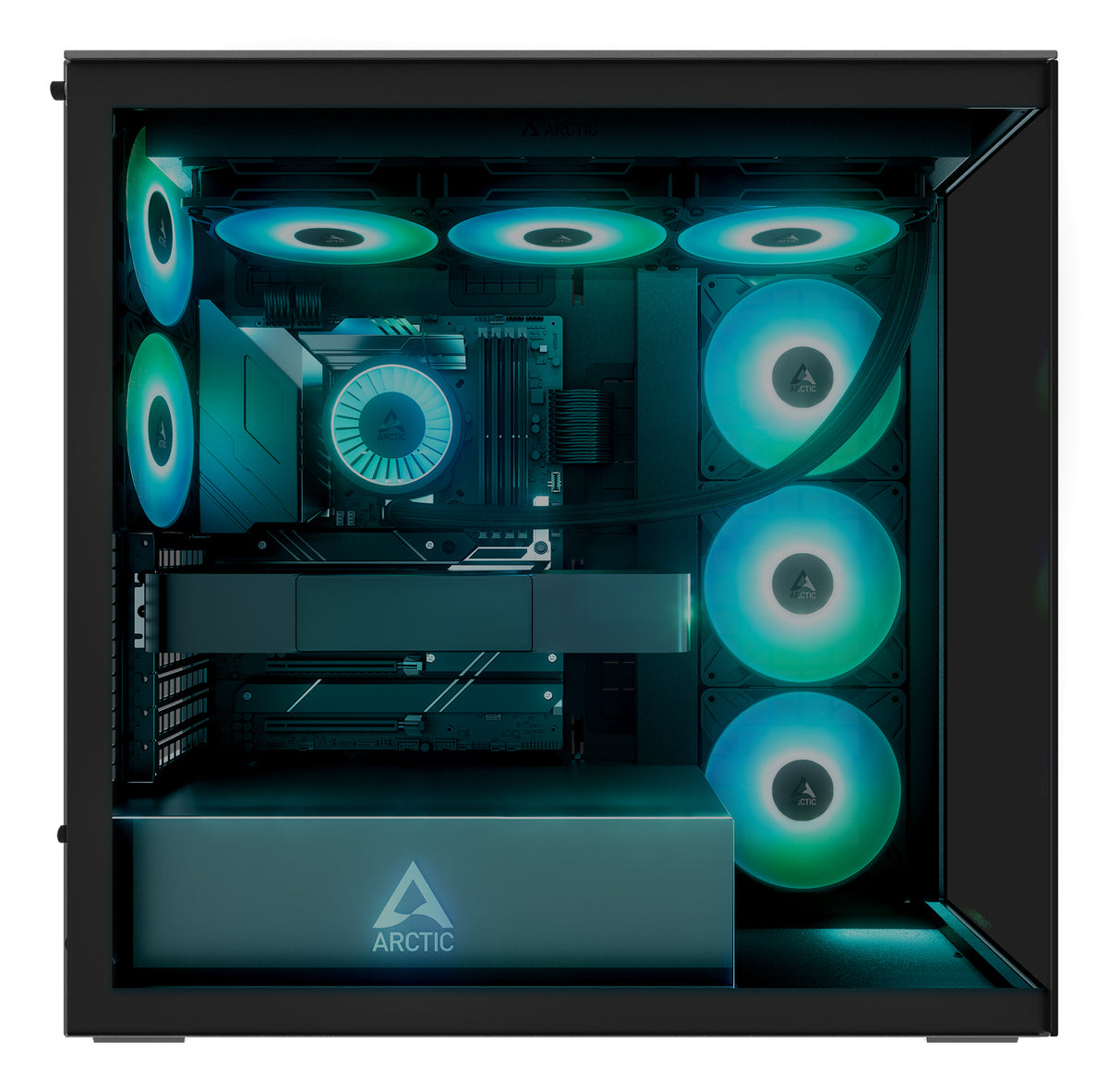 ARCTIC Xtender Black (Tinted Glass) Midi Tower Noir
