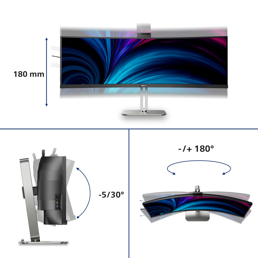 Philips 49B2U6903CH/00 écran plat de PC 124 cm (48.8") 5120 x 1440 pixels Dual QHD LCD Gris