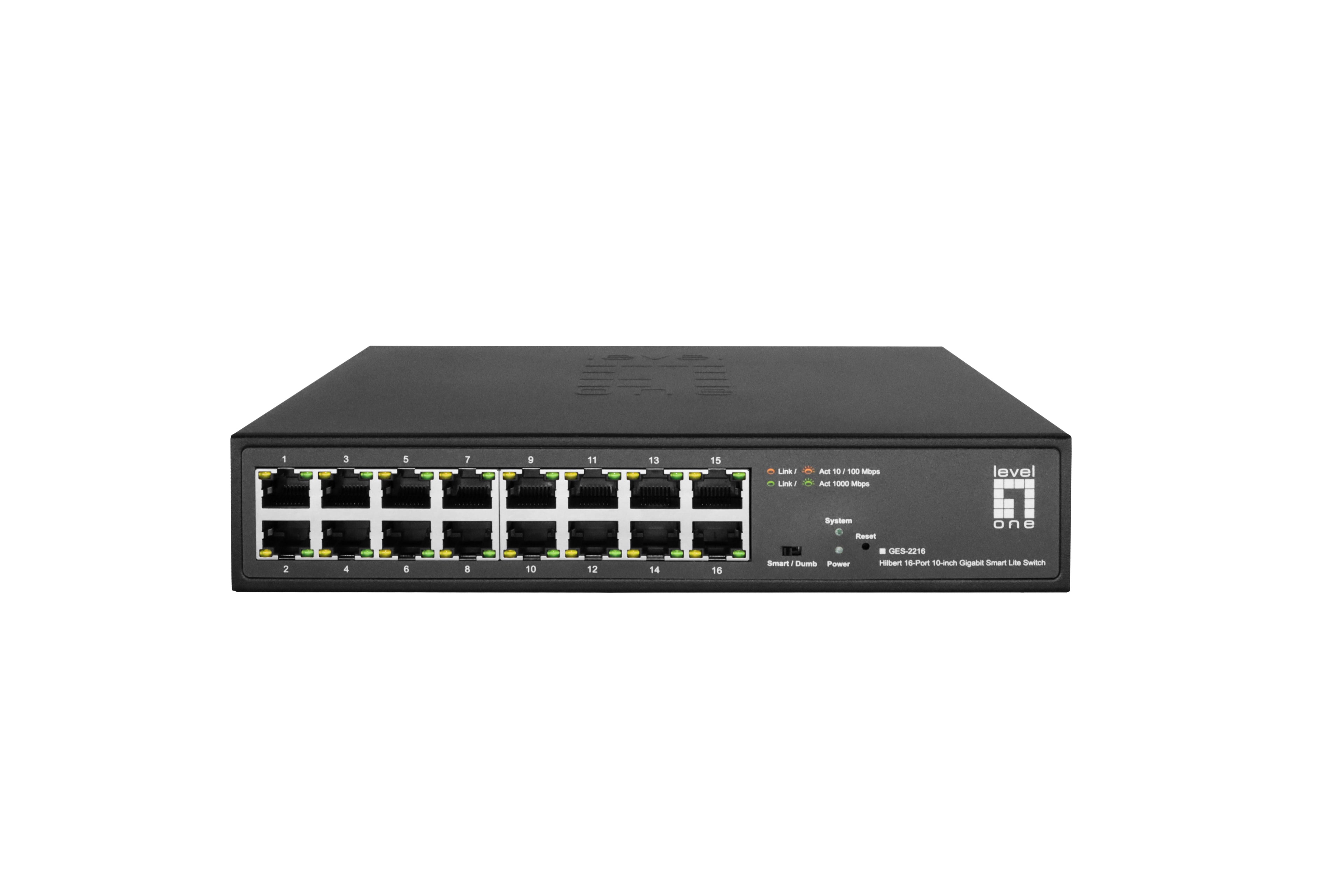 LevelOne GES-2216 commutateur réseau Géré L2 Gigabit Ethernet (10/100/1000) Noir