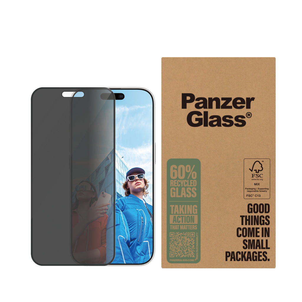PanzerGlass ® 2-Way Privacy Screen Protector iPhone 16 Pro | Ultra-Wide Fit | Bulk Protection d'écran transparent Apple 50 pièce(s) - vue 2