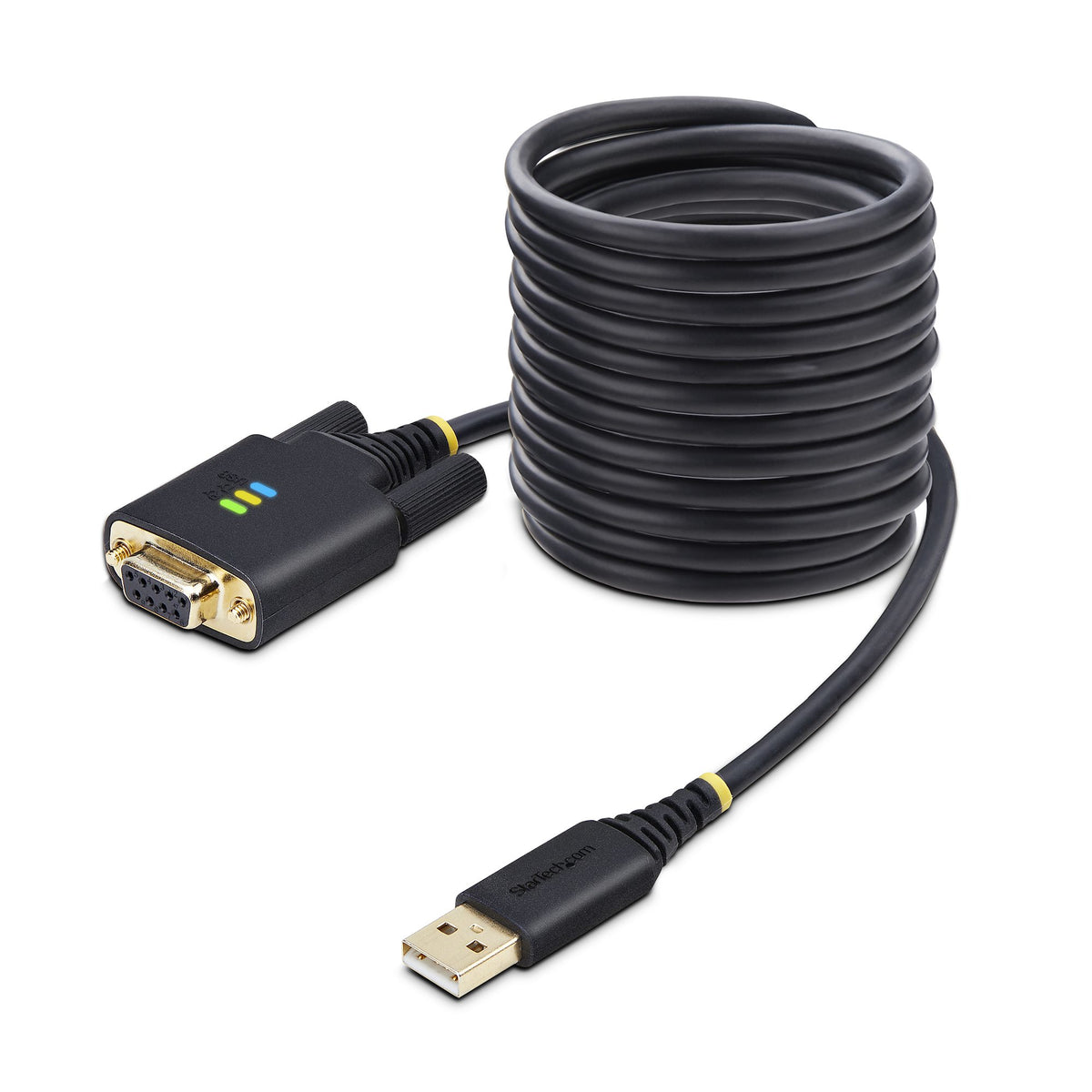 StarTech.com Adaptateur USB vers Série Null Modem de 3m, Vis/Écrous DB9 Interchangeables, COM Rétention, Câble Adaptateu